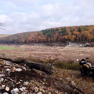 My 03 FZ1 in the bed of a drained dam