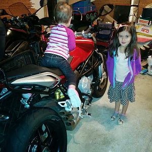 18 mth old mounts my bike like a pro