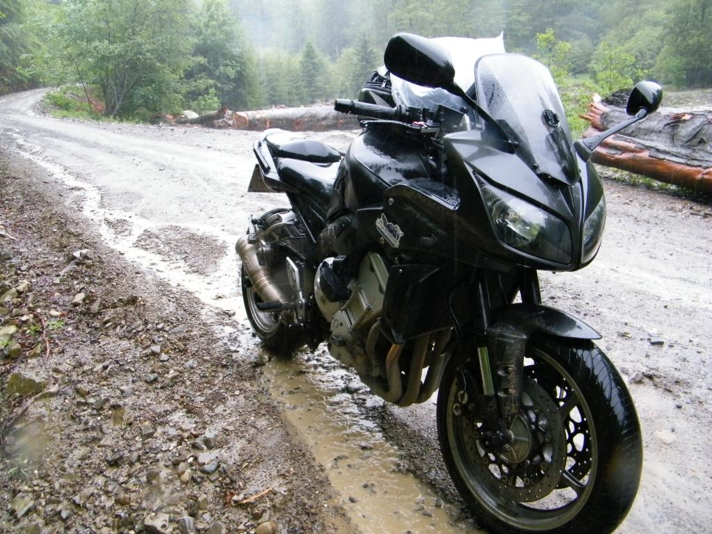 Rainy day on a Romanian muddy road